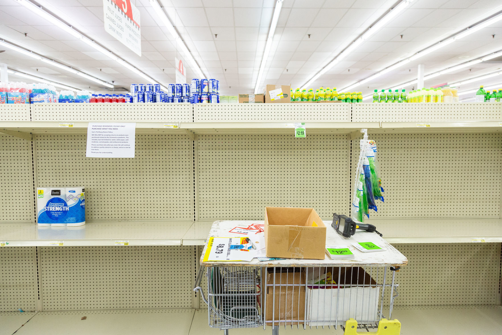Empty shelves